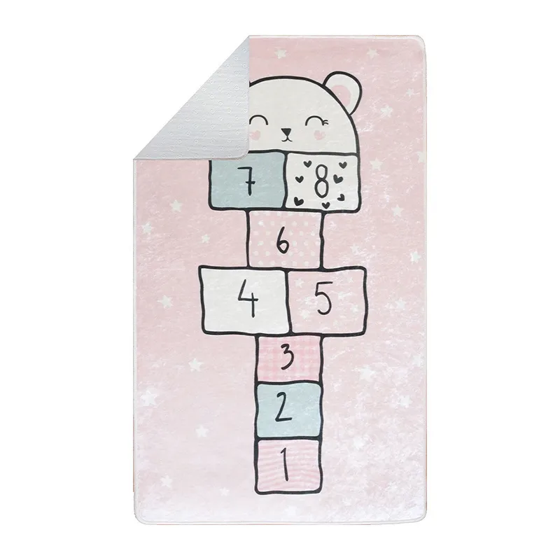 Tapis Enfant Marelle étoiles Rose - Plusieurs dim. dispos-2
