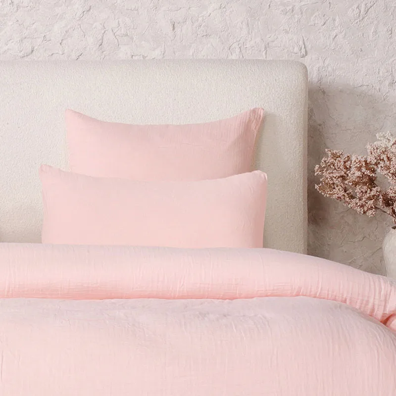 Taie d'oreiller Gaze de coton Rose lotus-0
