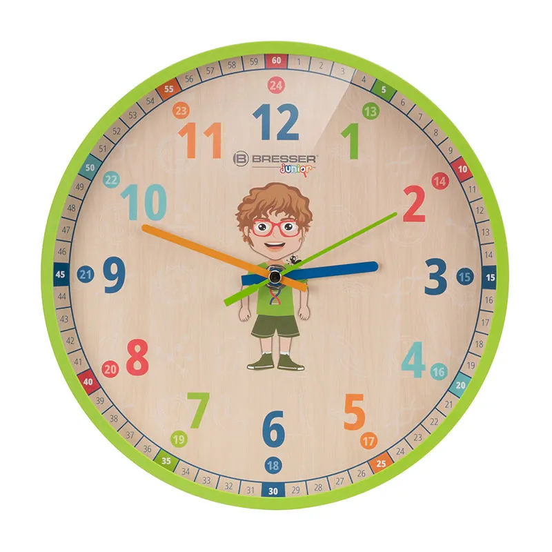 Horloge murale enfant Vert - 6+-0