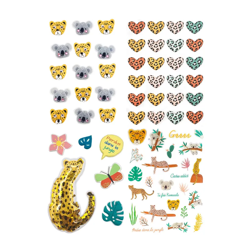 Stickers Animaux de la jungle - 71pcs-0