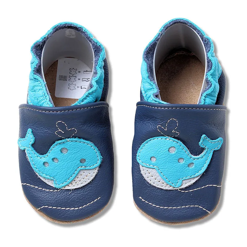 Chaussons cuir Baleine - Bleu-0