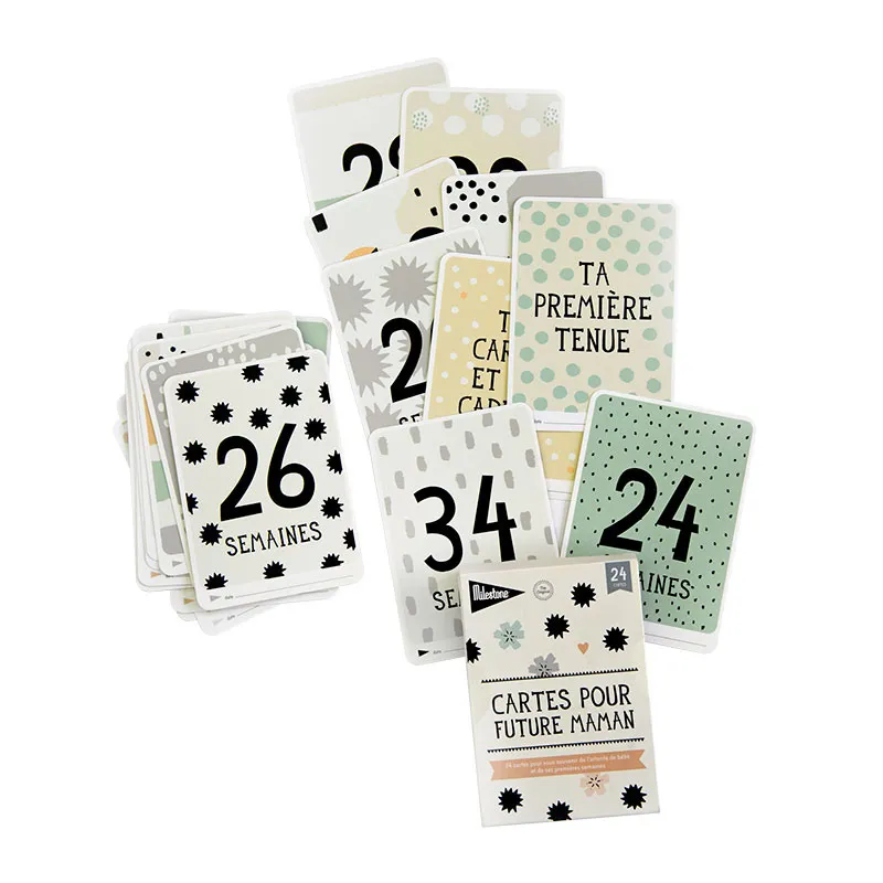 Coffret 24 Cartes Étapes pour future maman-1