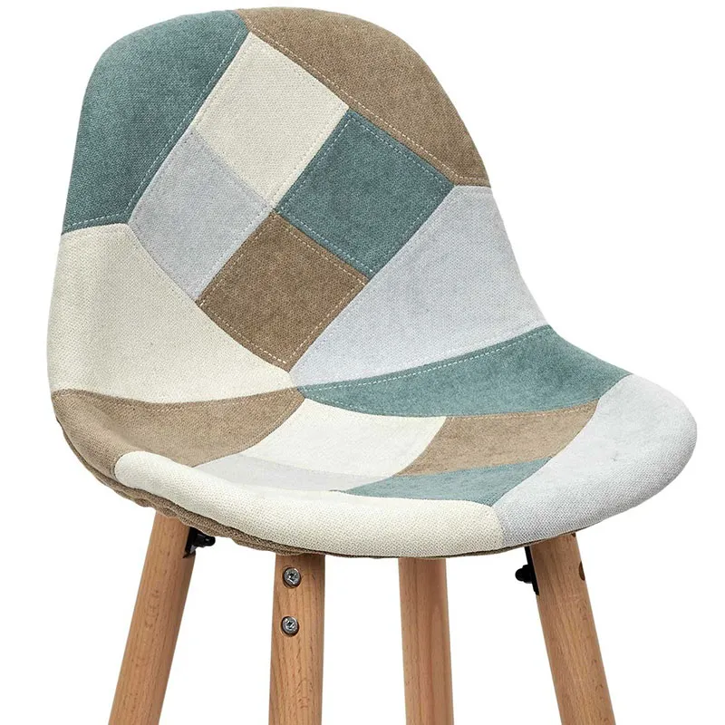 2 Tabourets de bar Patchwork Bleu clair - 92,5x39x45cm-3