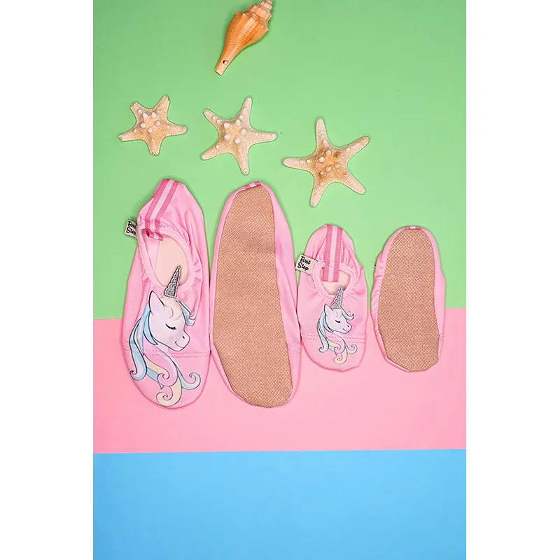 Chaussons de bain Femme Licorne - Rose-3