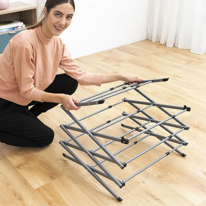 Séchoir à linge 3H pliable/extensible Cloxy - 74x103x38cm-9
