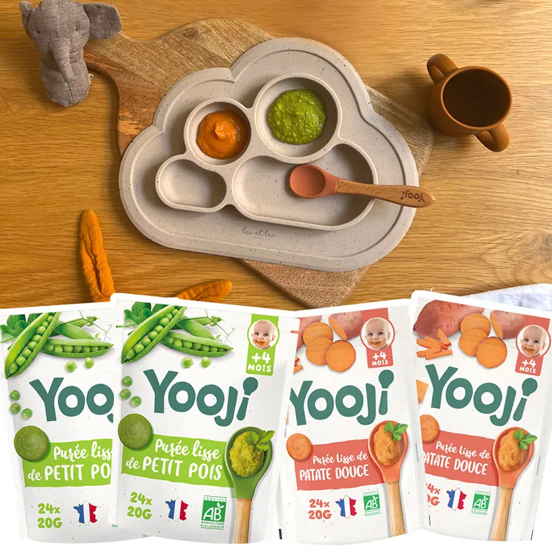 Duo Purées de Petit pois (x2) & Patate douce BIO (x2) - 16 repas - 4m+-0
