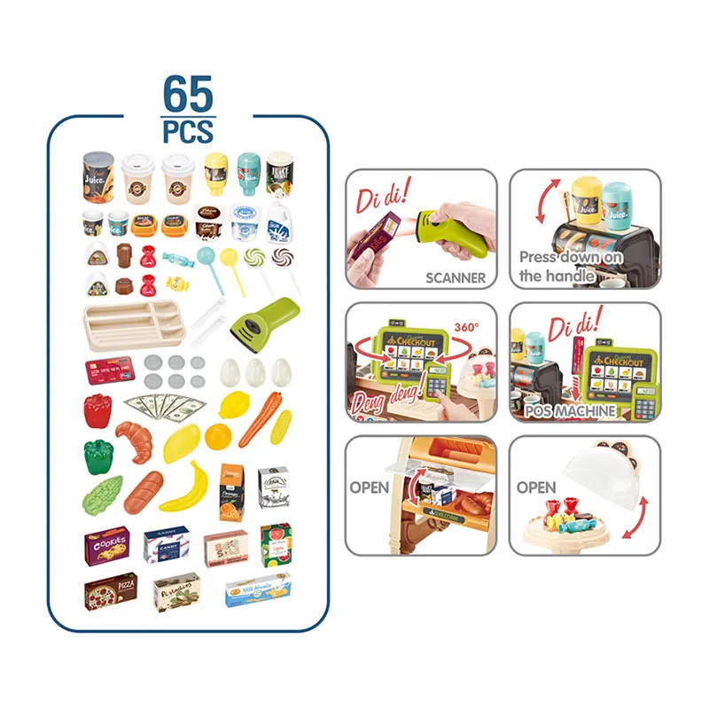 Caisse de supermarché sonores et lumineux 65pcs - 36m+-1