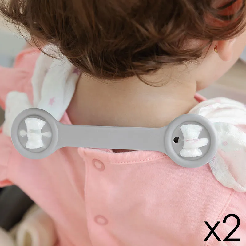 Porte-bavoirs Gris - 2pcs-0