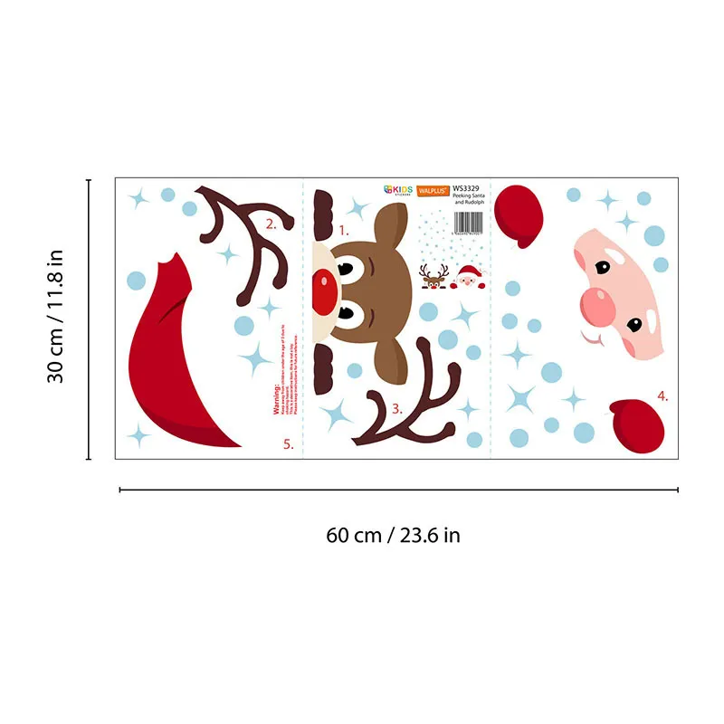 Stickers muraux - Père Noël & Rudolph -5