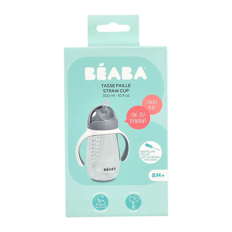 Tasse d'apprentissage avec paille Gris minéral - 300ml-2