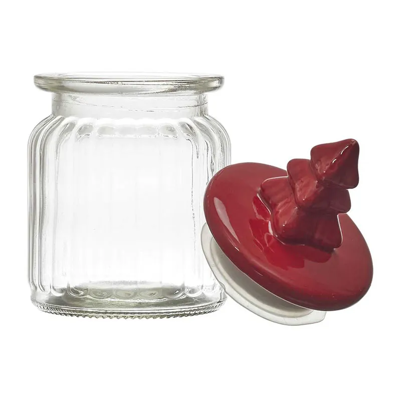 2 Bocaux Verre couvercle Sapin Noël Aléat. - 7,8x14x7,8cm-4