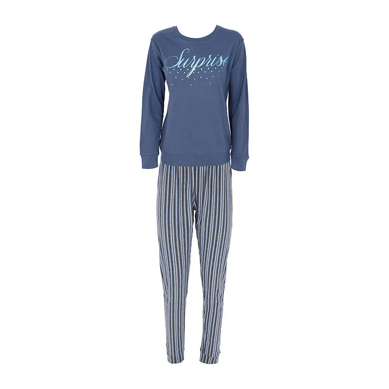 Pyjama Haut ML & Bas - Jeans-0