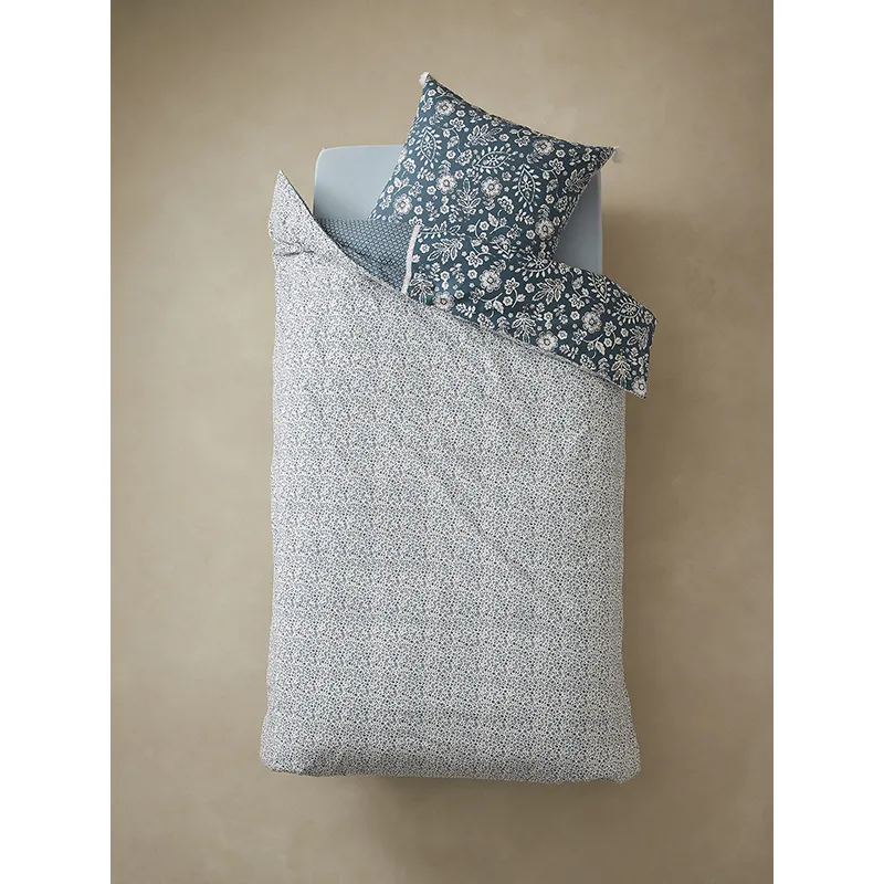 Parure 2pcs Coton caravane Bleu - 140x200cm-3