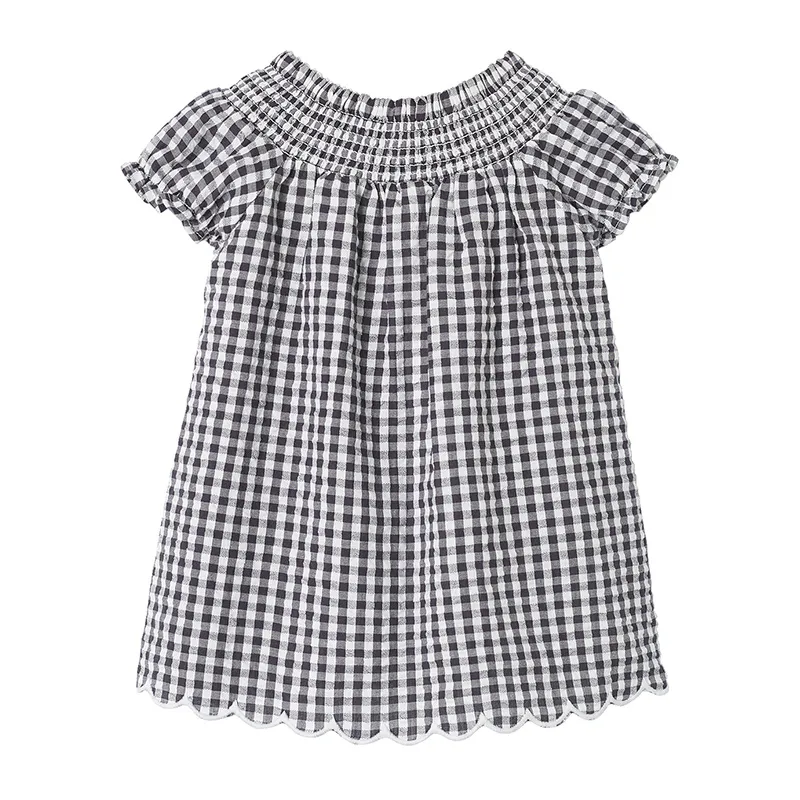 Robe Vichy Coton - Gris-1