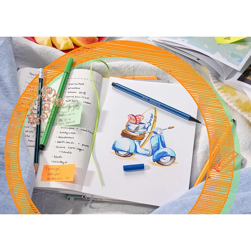 Feutres de dessin Pen 68 Boîtier Rouge/Bleu - 20pcs-4