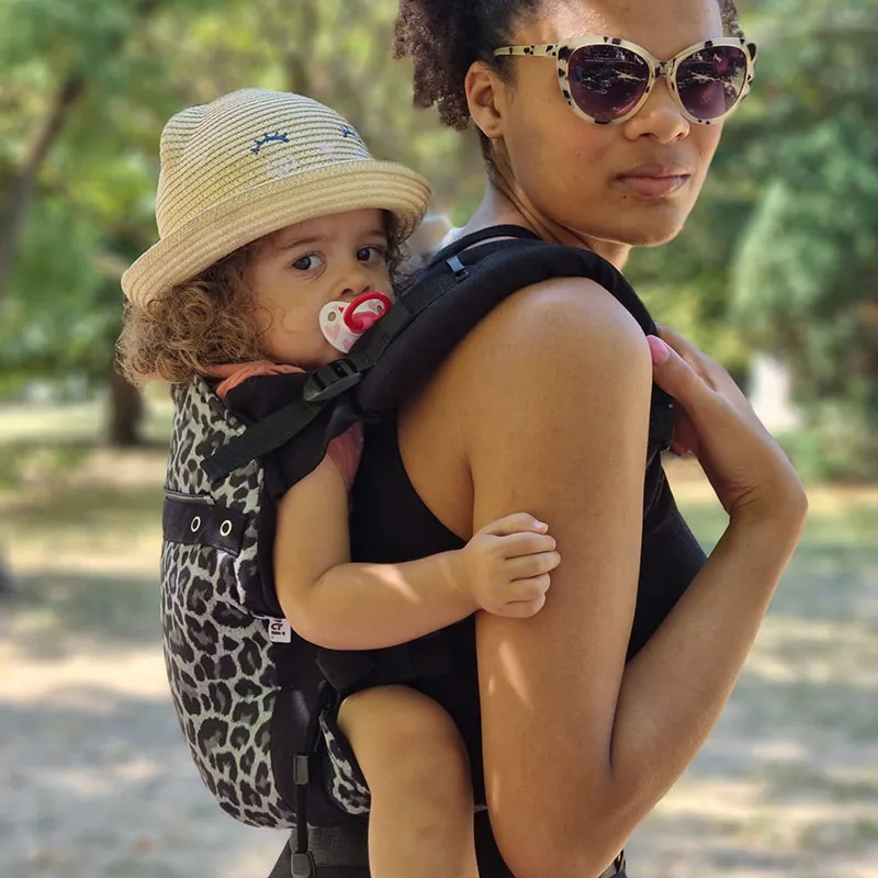 Porte bébé Love Buckle Carrier Léopard - Marron-3