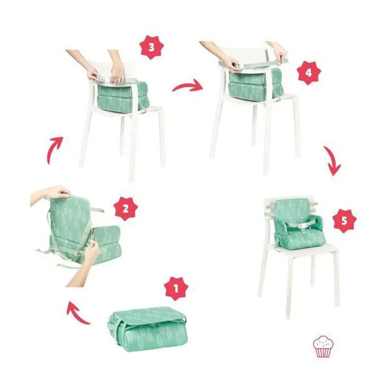 Rehausseur nomade Ourson Vert - 30x33cm-4