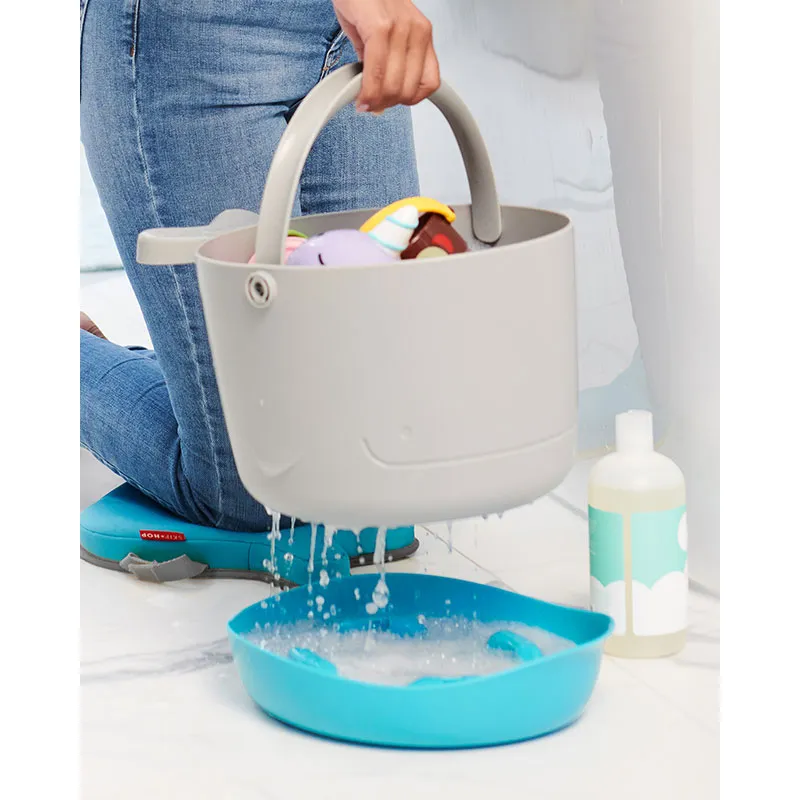 Seau à jouets de bain moby Baleine Gris - 35x27,4x21,5cm-2