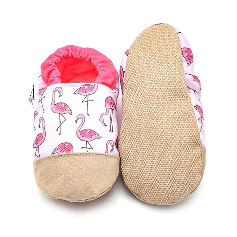 Chaussons antidér. Coton Flamant rose - Blanc/Rose-1