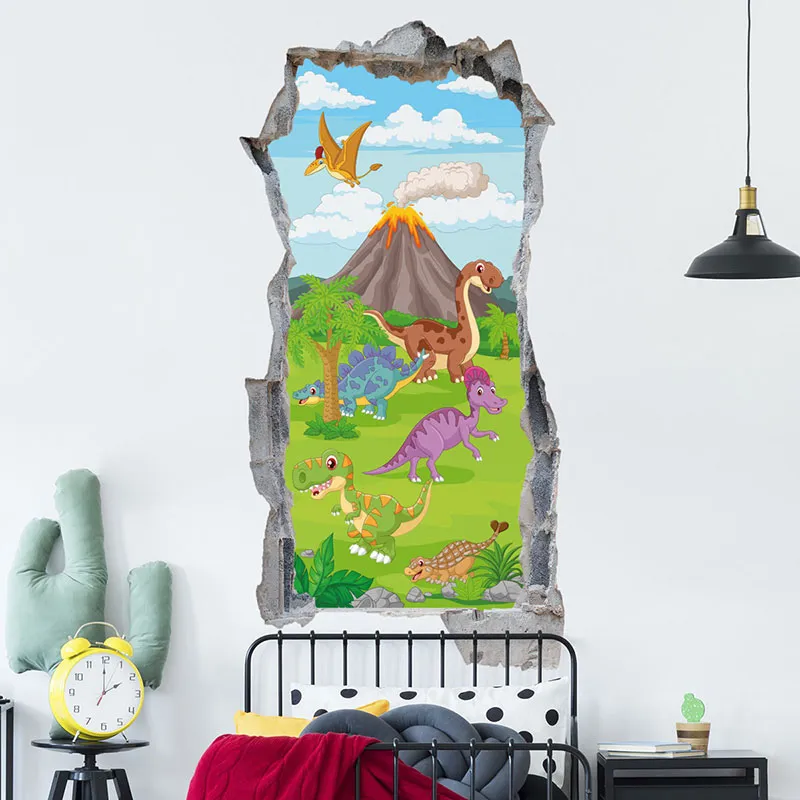 Stickers - 3D trompe l'oeil Dinosaures-1