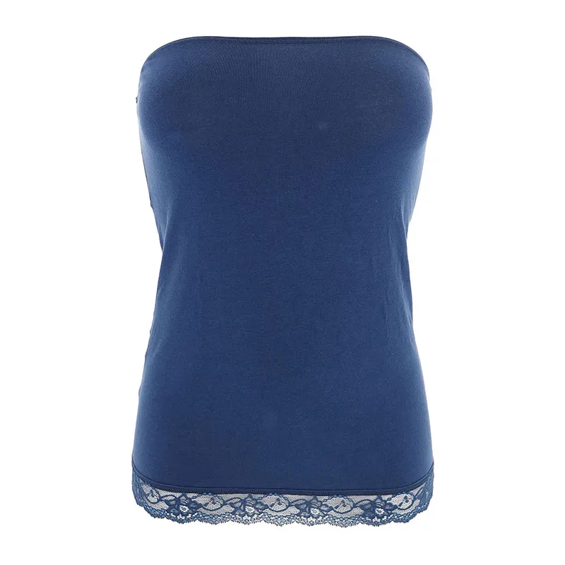 Top Bandeau dentelle - Bleu-0