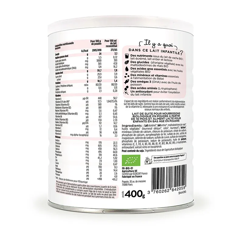 400g Lait infantile Croissance BIO - 10-36m-1