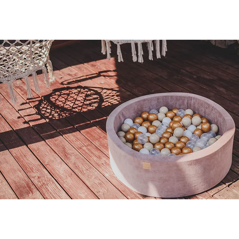 Piscine à balles Rose Doré/Blanc 250pcs - 90x30cm-1