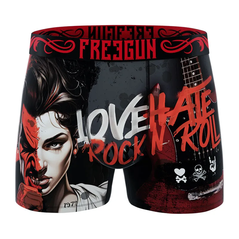 3 boxers homme Grunge - Noir/Rouge-2