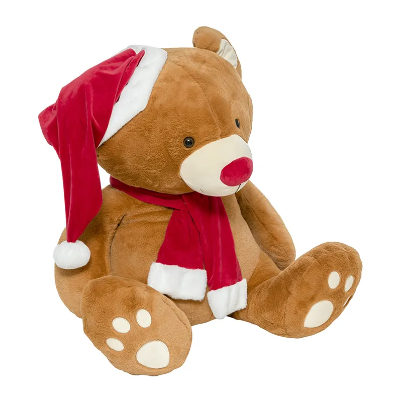 Peluche Ours Brun avec écharpe - 69x64x100cm-0