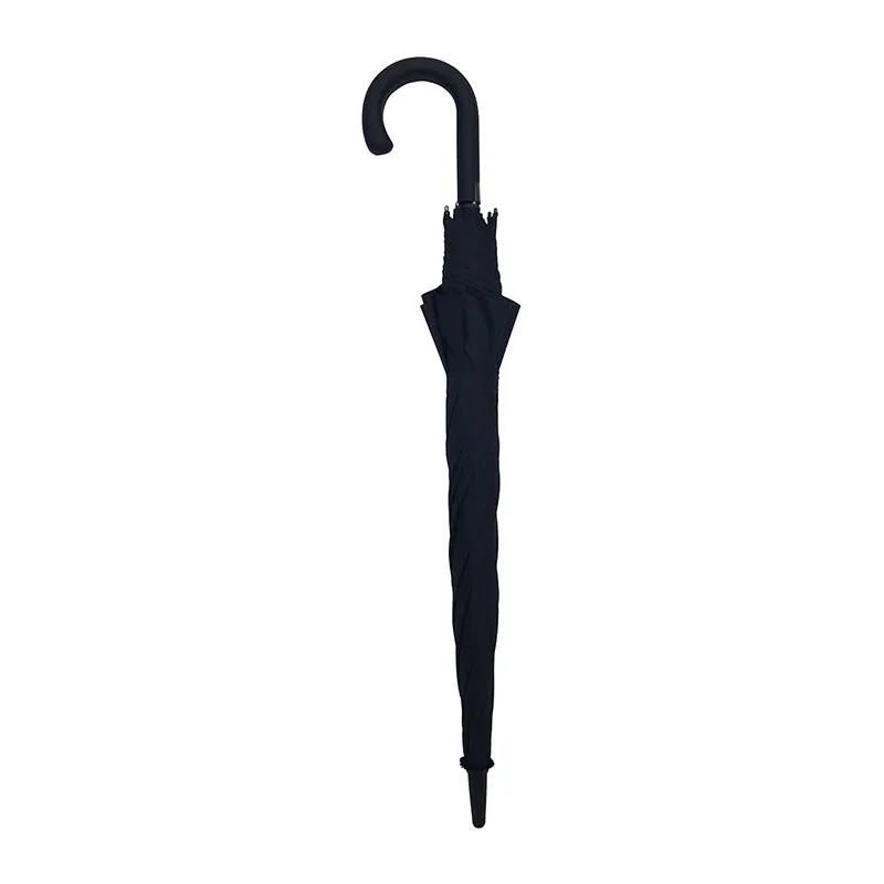 Grand parapluie long résistant au vent D.128cm - Noir/Rouge-4