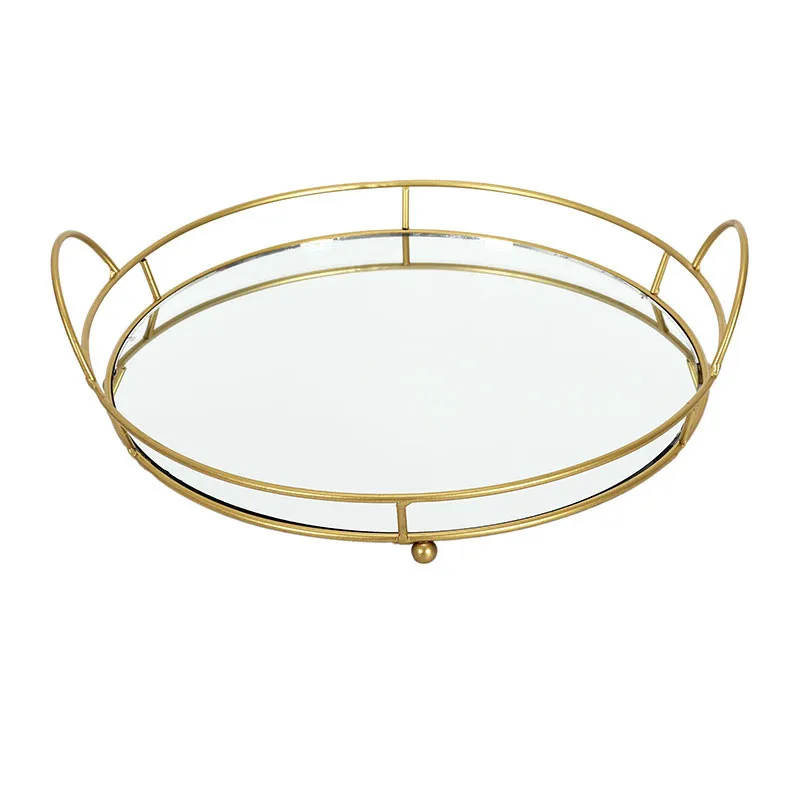 Plateau de présentation Miroir Inox - ø34cm-2