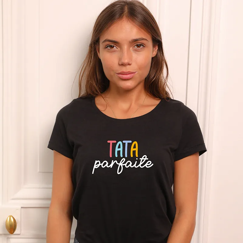 T-shirt Femme BIO Tata parfaite - Noir-0