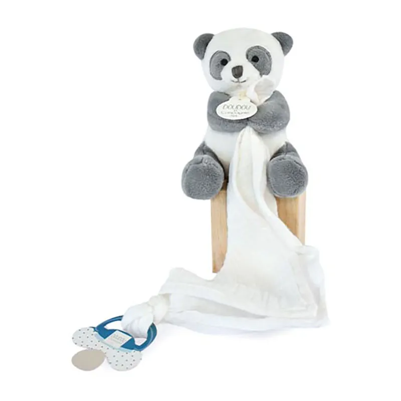 Doudou attache-sucette Panda Unicef - 12cm-1