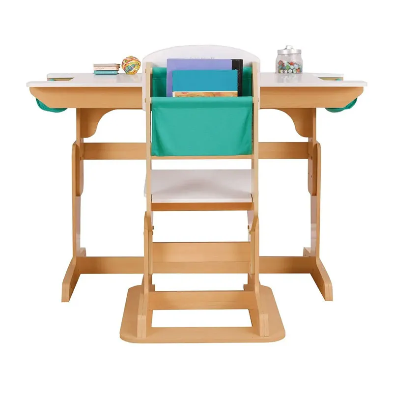 Bureau & Chaise réglables Naturel - 4+-3