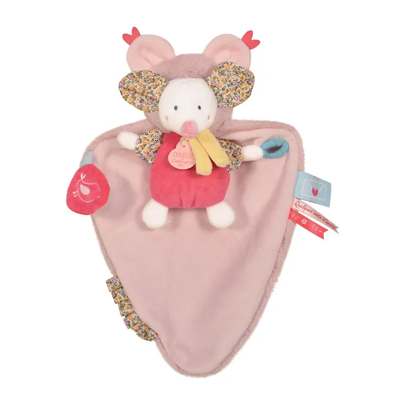 Doudou Papillote Souris Rose - 28cm-2