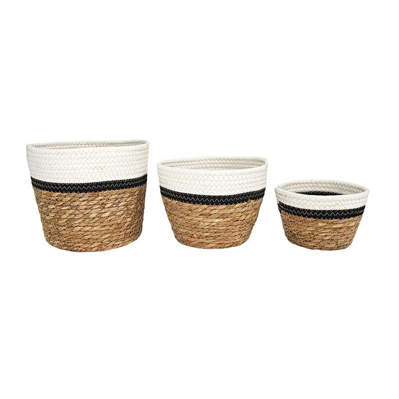 Paniers de rangement Marron/Blanc - 3pcs-0