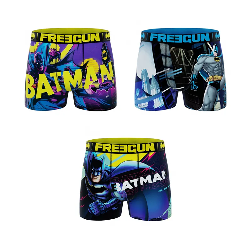 3 Boxers Homme DC Comics - Violet/Jaune/Bleu/Gris/Blanc-0