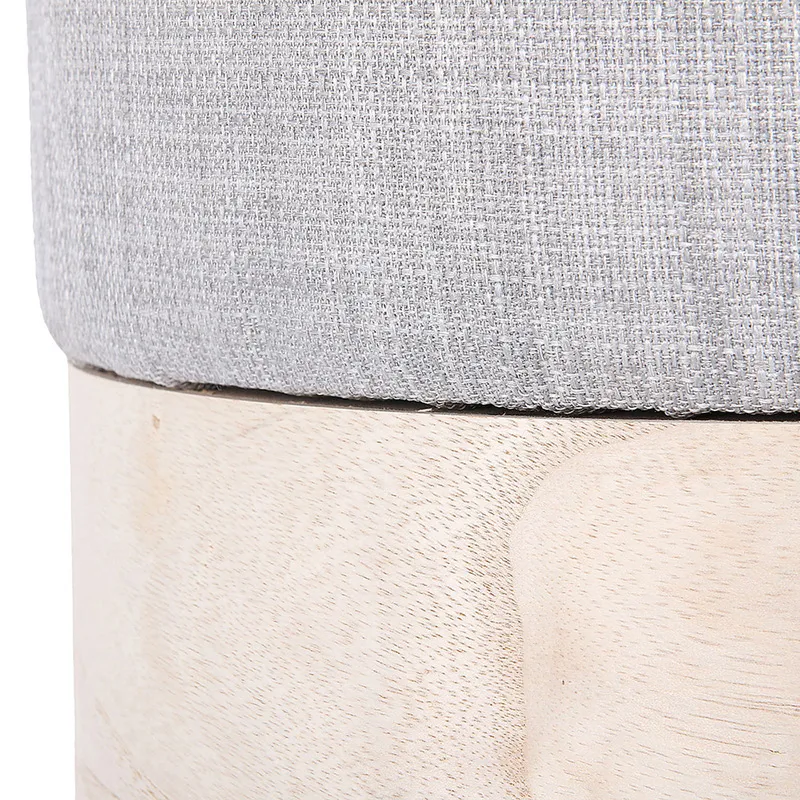 Pouf scandi. rond Gris clair - 30x40cm-2