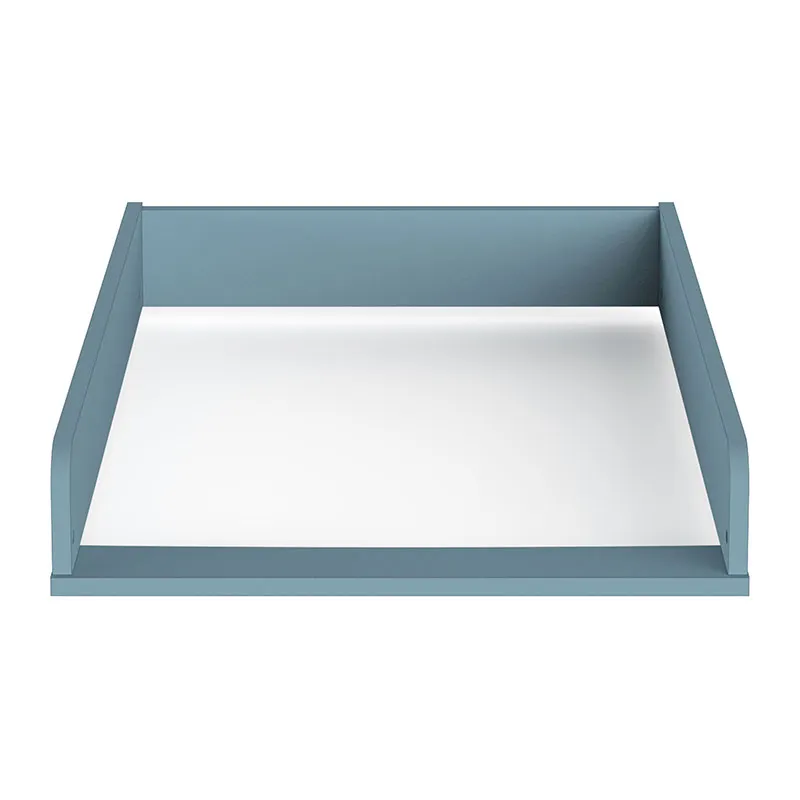 Chambre Duo Lit Bébé évolutif + Commode 2 tiroirs + Plan à langer Bleu orage/Pin - 70x140cm-7
