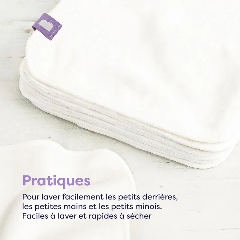 10 Lingettes lavables Révolutionnaires Extra+ - Neige-1