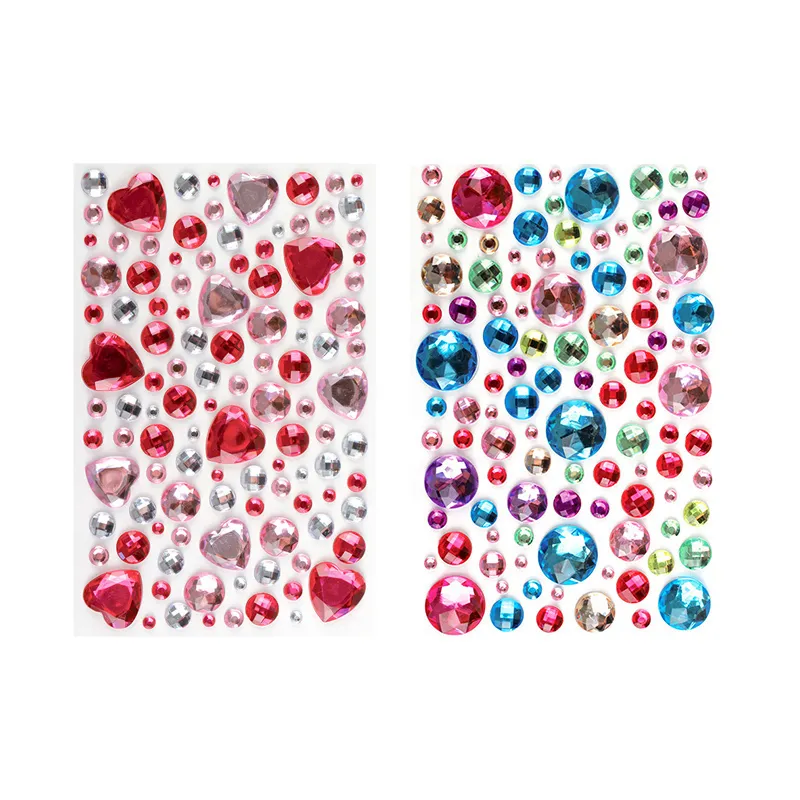 Stickers Strass Coeurs/Ronds 0,5-2cm - 212pcs-0