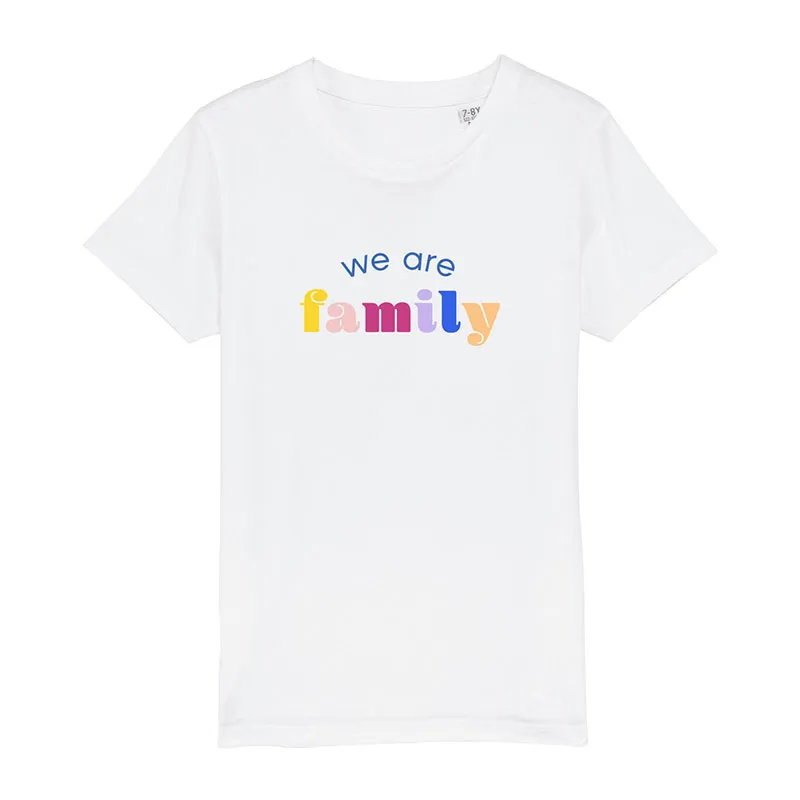 T-shirt Fille We are family BIO - Blanc-0