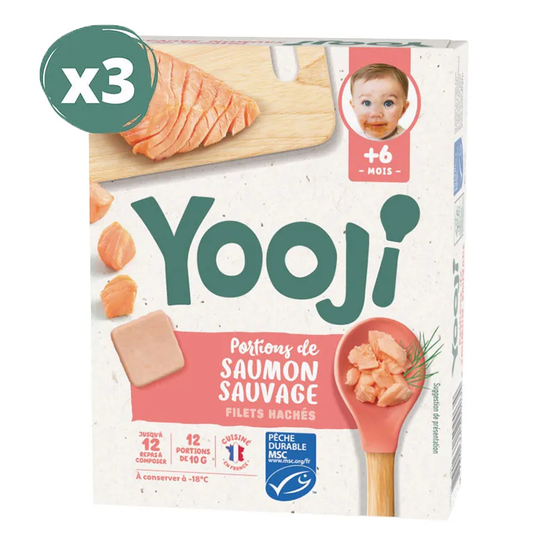 3x80g Hachés de Saumon MSC Pêche Durable - 24 portions - 6m+-0