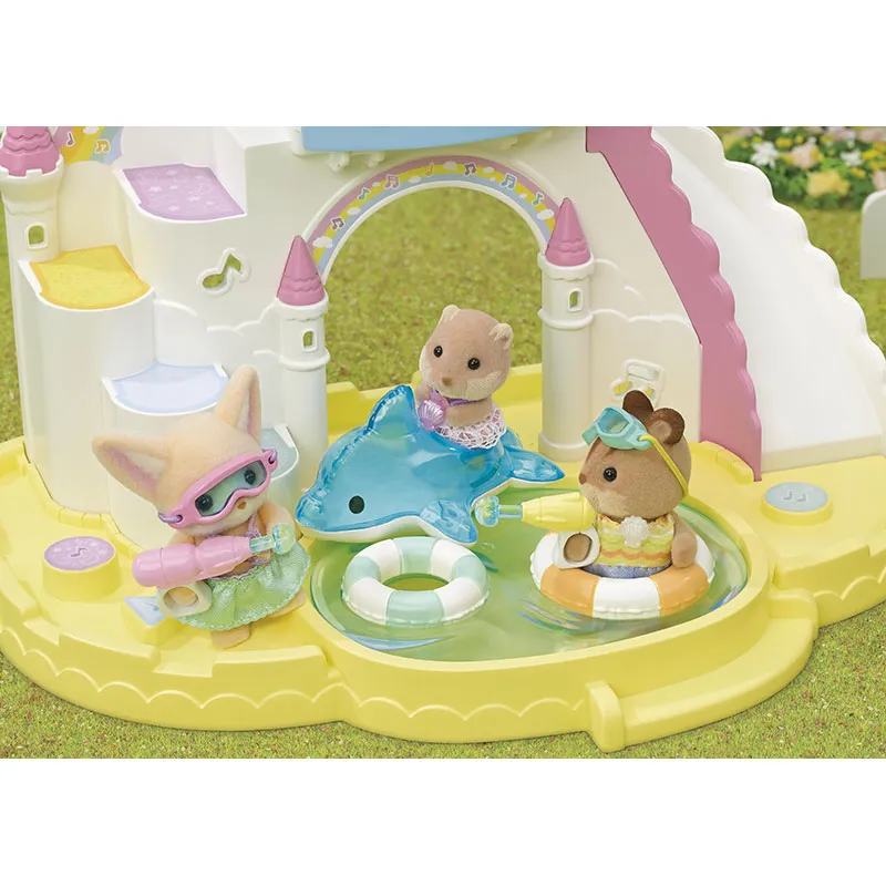 Trio bébés écureuil fennec & castor à la piscine - 8pcs-3