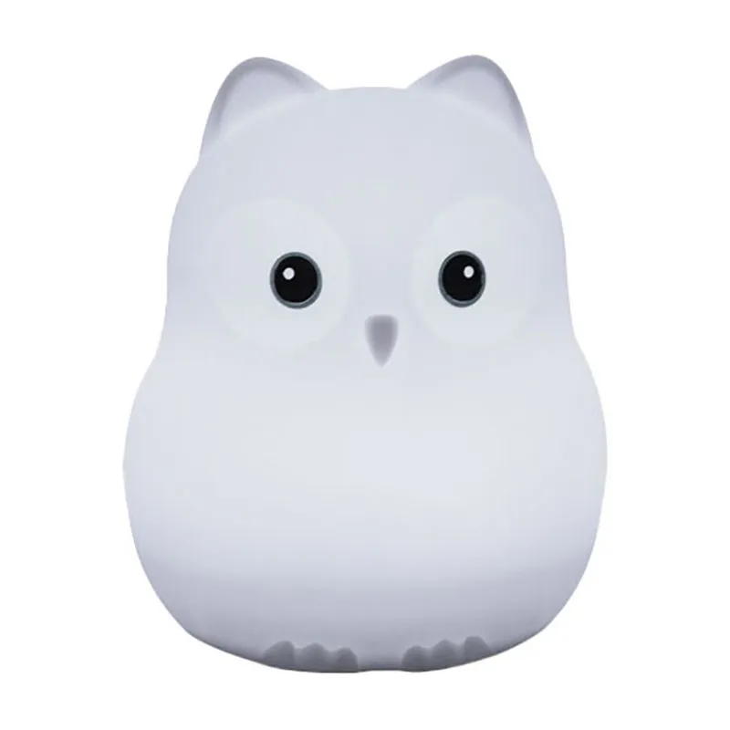 Veilleuse silicone USB Chouette 8 couleurs - 10x12cm-1