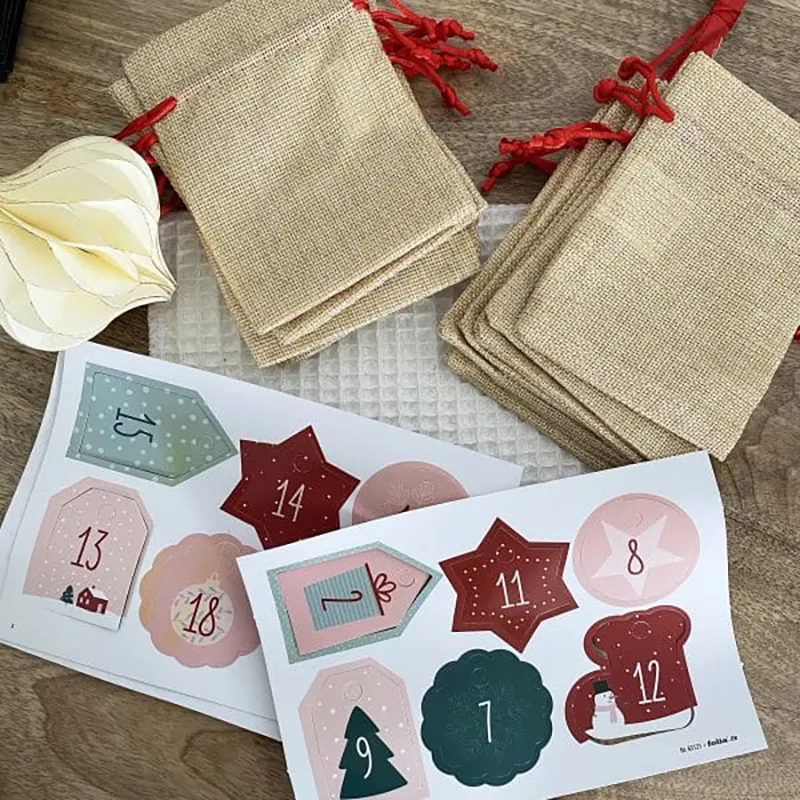 Calendrier de l'avent Sac en jute - 49pcs-4