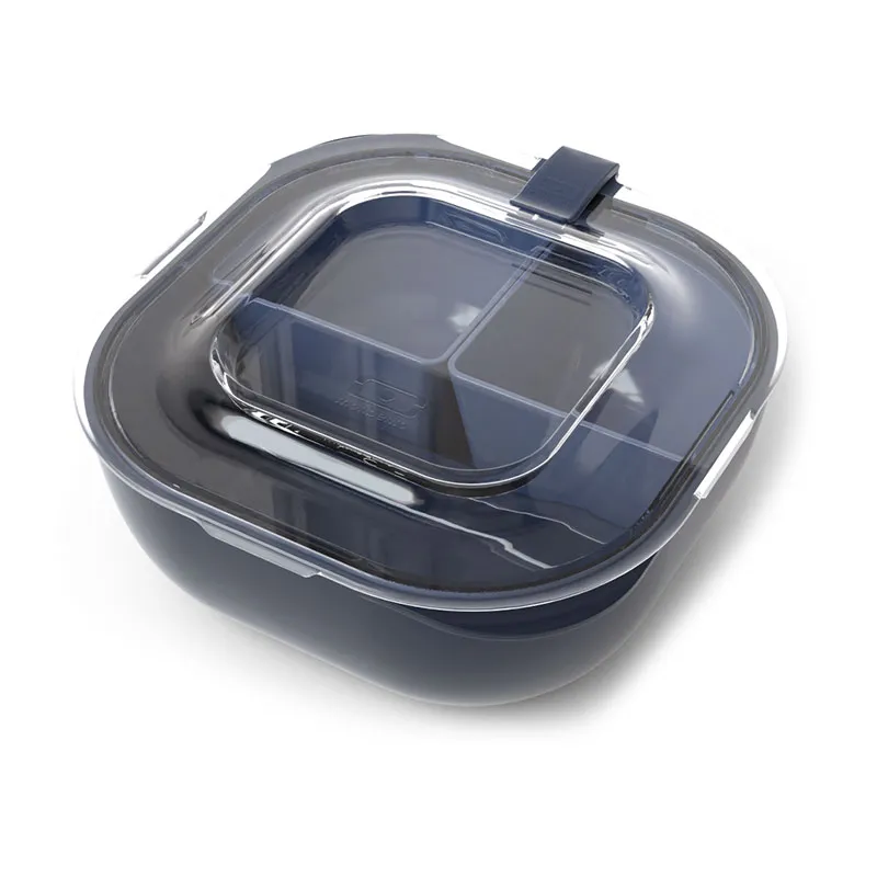 Set Lunch box Gourmet M Deep Denim + Couverts - 0,85L-1