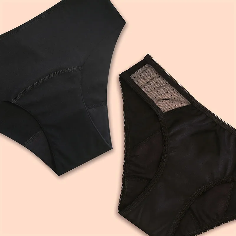 Culotte menstru. Basic + Culotte menstru. Plumetis - Noir-8