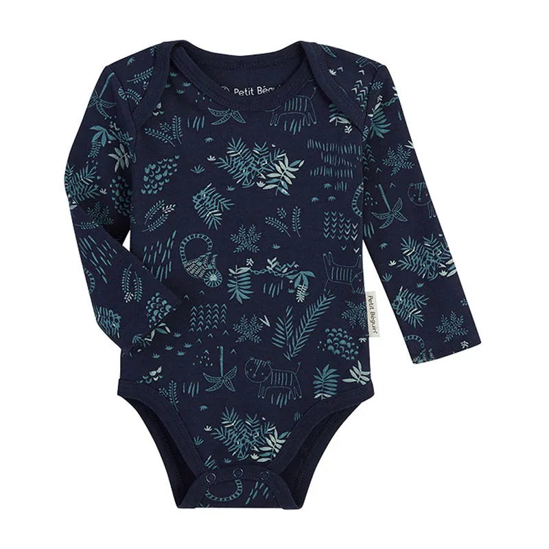 2 Bodies ML Baby Boy Petit Béguin - Blanc/Marine-2