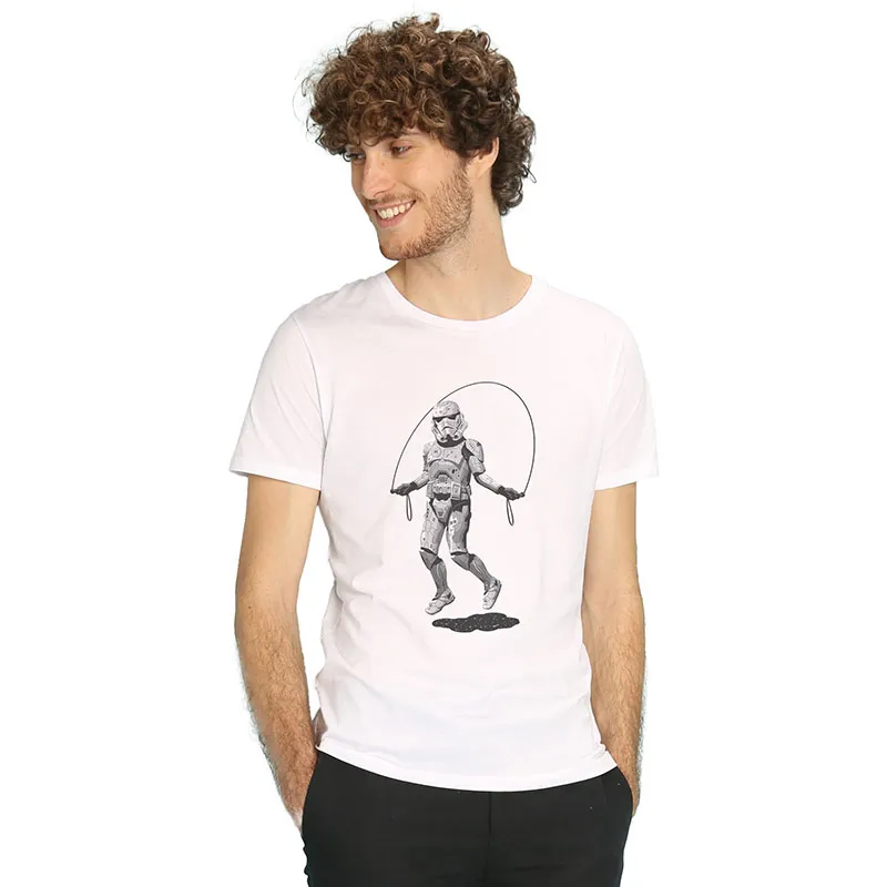 T-shirt Homme BIO Stormtrooper skipping - Blanc -0